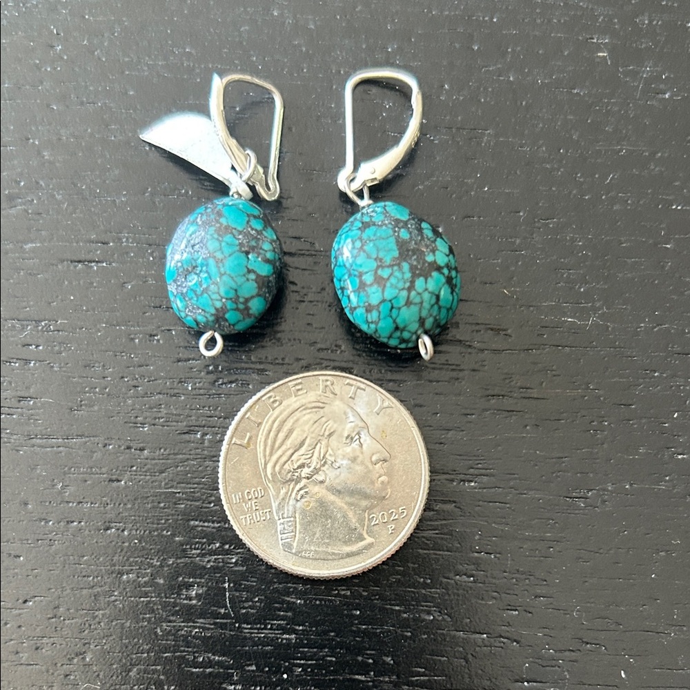 Turquoise and Silver Dangle Earrings